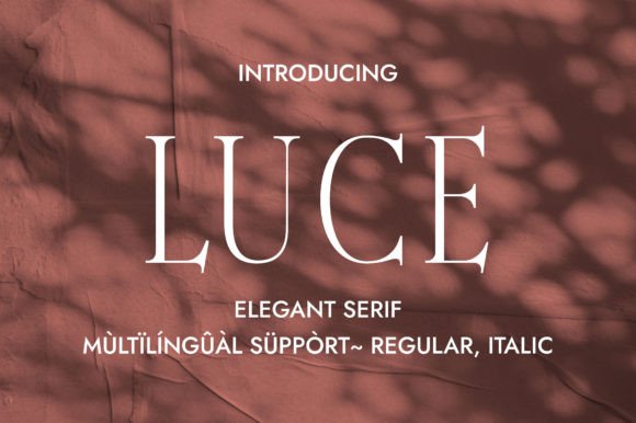 Luce: A Minimalist Serif Font for Elegant Branding